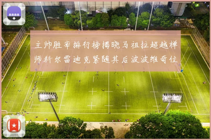 主帅胜率排行榜揭晓马祖拉超越禅师科尔雷迪克紧随其后波波维奇位列第十